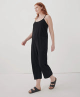 Pact - Cool Stretch Lounge Jumpsuit | Organic Cotton and Fair Trade | Black - Jumpsuits - Afterglow Market