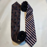 Lot Of TWO Dior Signature 100% Italian Silk Pink Print Neck Ties Made In Canada