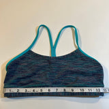 #save - Lululemon Size 8 Teal Stripe Flow Y Bra - Afterglow Market