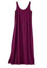 Fair Indigo - 100% Organic Cotton Midi Tank Dress - Dresses - Afterglow Market