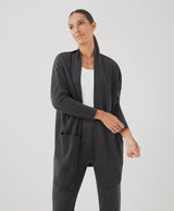 Pact - Airplane Cardigan | 100% Organic Cotton and Fair Trade | Charcoal Heather - Cardigans - Afterglow Market