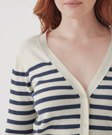 Pact - Classic Fine Knit Cardigan | Navy Laguna Stripe - Cardigans - Afterglow Market