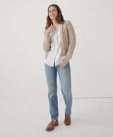 Pact - Classic Fine Knit Cardigan | Wheat Heather - Cardigans - Afterglow Market