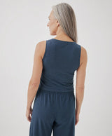 Pact - Cool Stretch Cropped Lounge Tank | French Navy Heather - Tanks - Afterglow Market
