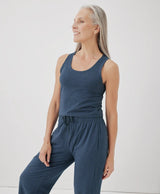 Pact - Cool Stretch Cropped Lounge Tank | French Navy Heather - Tanks - Afterglow Market