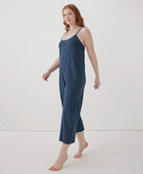 Pact - Cool Stretch Lounge Jumpsuit | Organic Cotton and Fair Trade | French Navy Heather - Jumpsuits - Afterglow Market