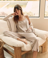 Pact - Cool Stretch Lounge Jumpsuit | Organic Cotton and Fair Trade | Oat Heather - Jumpsuits - Afterglow Market