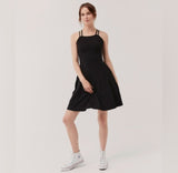 Pact - Fit & Flare Strappy Dress | Black - Strap Mini - Afterglow Market