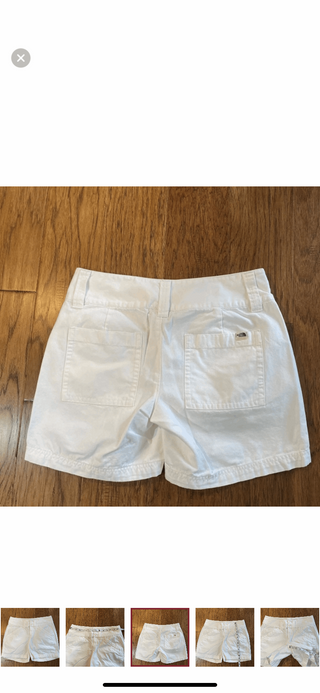 TNF North Face Size 4 White 100% Cotton Double Button 5” Inseam Shorts