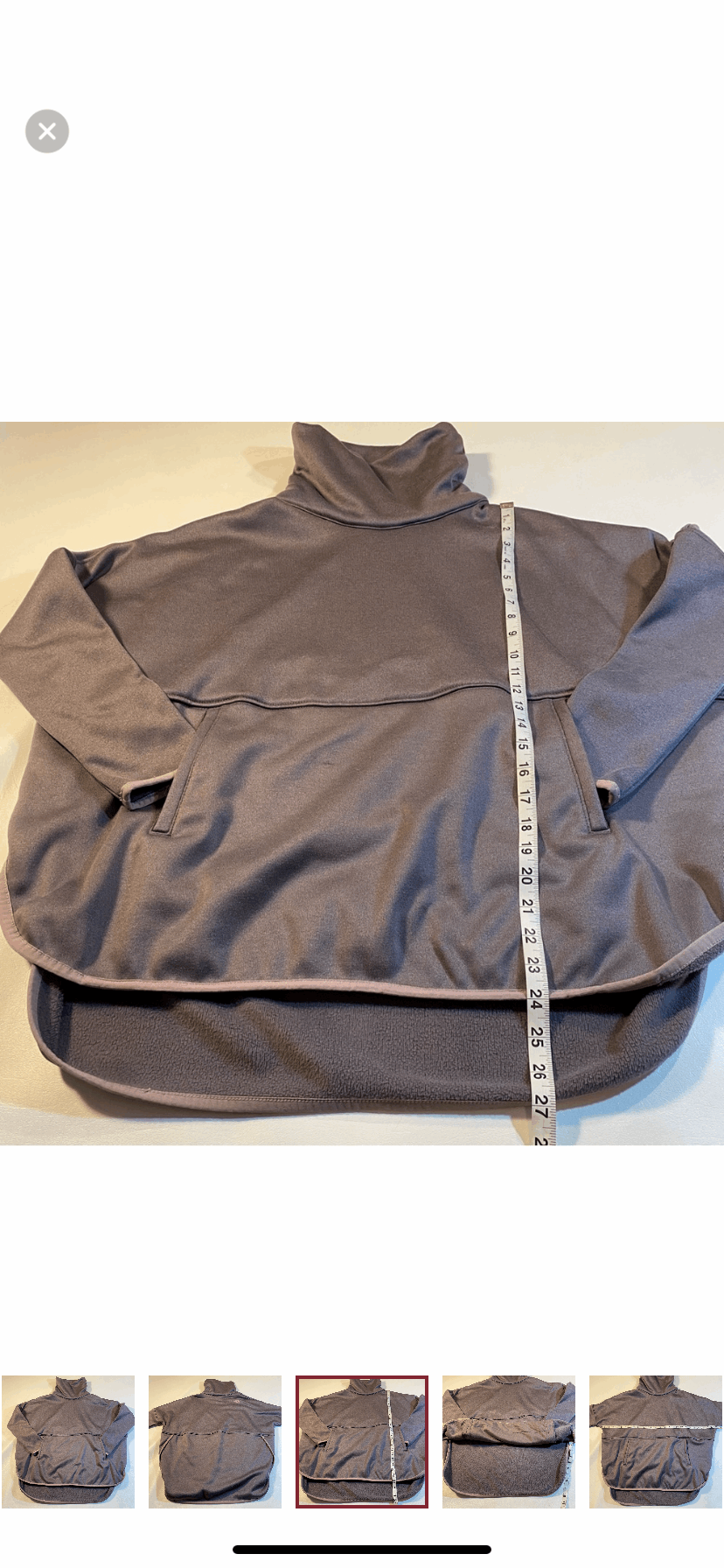TNF North Face S/M Gray Cozy Slacker Fleece Lined Hi-Low Sweatshirt