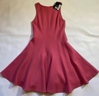 NWT $1075 Emporio Armani Size 6 Pink 100% Wool Fit N Flare Panel Dress