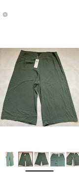 Eileen Fisher - NWT $338 Eileen Fisher Size 12 100% Silk Culotte Pants In Nori Green - Pants - Afterglow Market