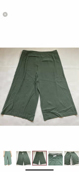 Eileen Fisher - NWT $338 Eileen Fisher Size 14 100% Silk Culotte Pants In Nori Green - Pants - Afterglow Market