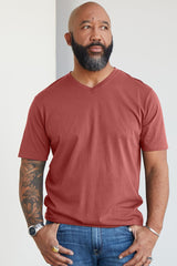 Fair Indigo - Organic Cotton V-Neck T-Shirt - Tops - Afterglow Market