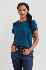 Fair Indigo - Organic Relaxed Crew Neck T-shirt - Tops - Afterglow Market