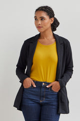 Fair Indigo - Organic Relaxed Knit Blazer - Coats & jackets - Afterglow Market