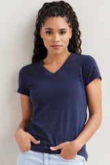 Fair Indigo - Organic V-neck T-shirt - Tops - Afterglow Market