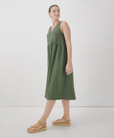Pact - Relaxed Slub Henley Tank Dress | Olivine - Tank Midi - Afterglow Market